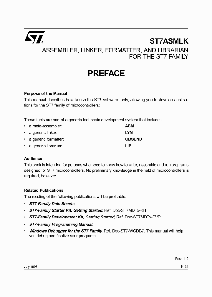 ST7ASMLK_1832905.PDF Datasheet