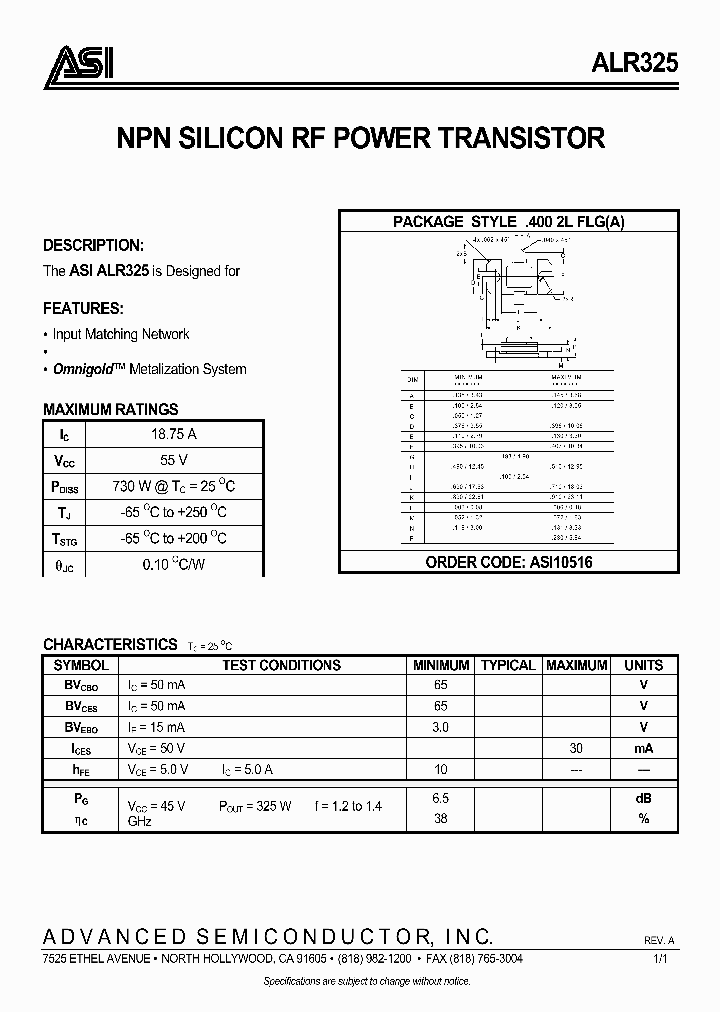 ALR325_1825993.PDF Datasheet