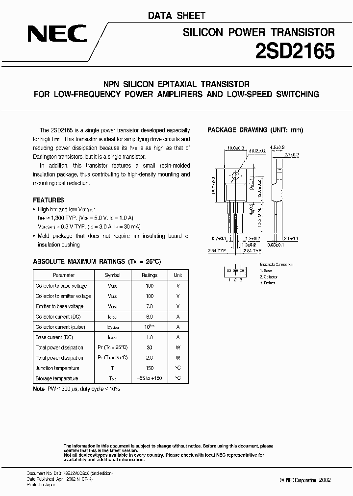 2SD2165M_1842224.PDF Datasheet