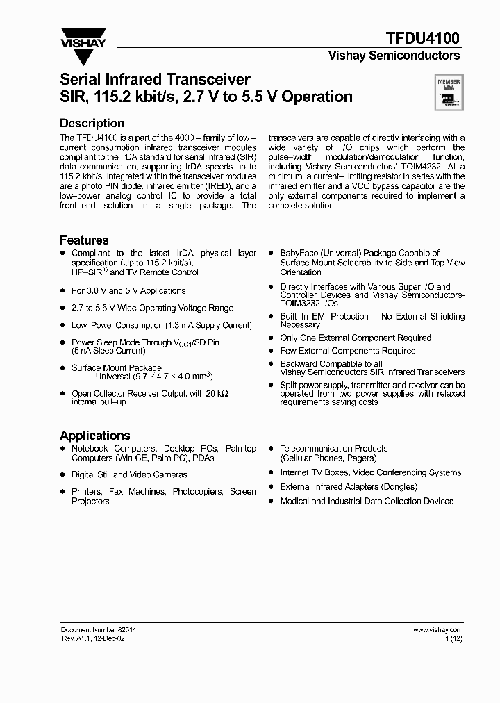 TFDU4100_1931481.PDF Datasheet