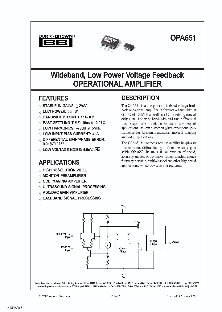 OPA651N-250_1871752.PDF Datasheet
