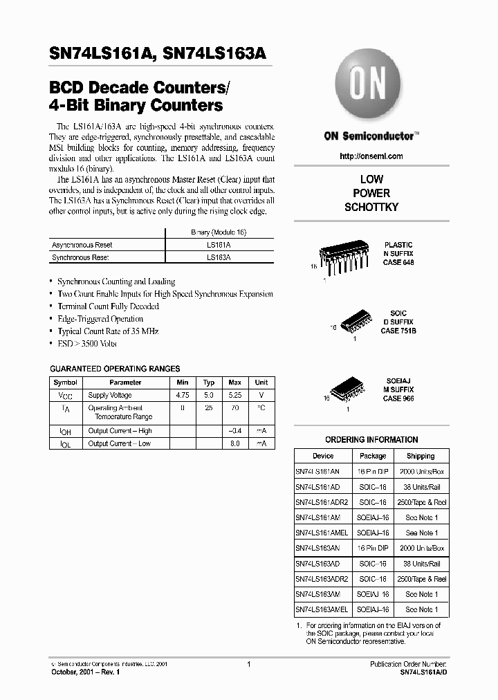 SN74LS161A-D_1948058.PDF Datasheet
