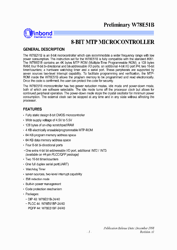 W78E51B-40_1949247.PDF Datasheet