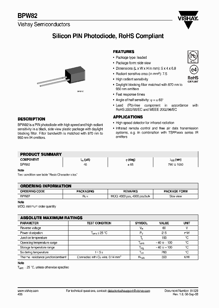BPW82_1906167.PDF Datasheet