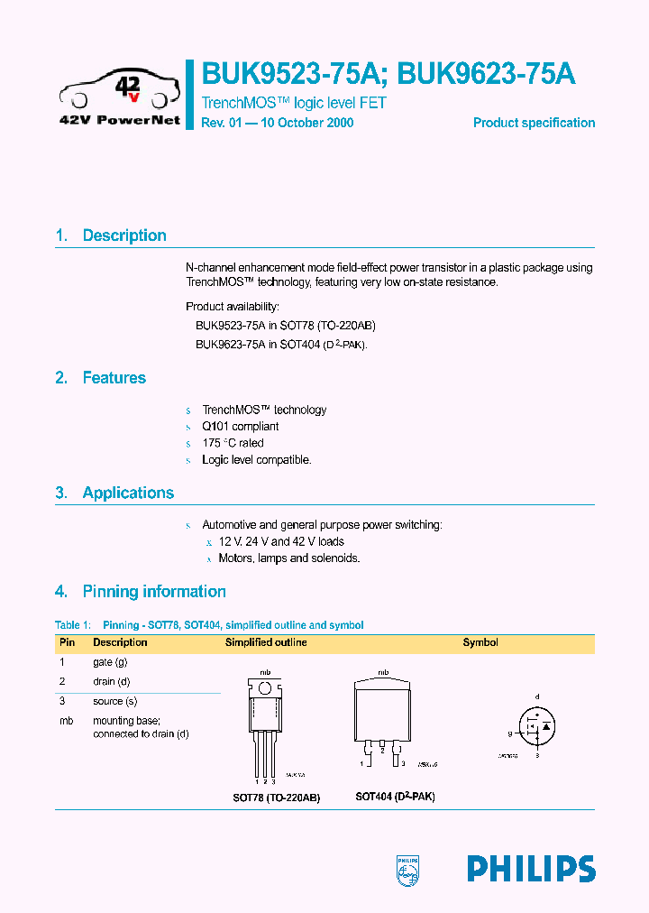 BUK9623-75A_1907887.PDF Datasheet