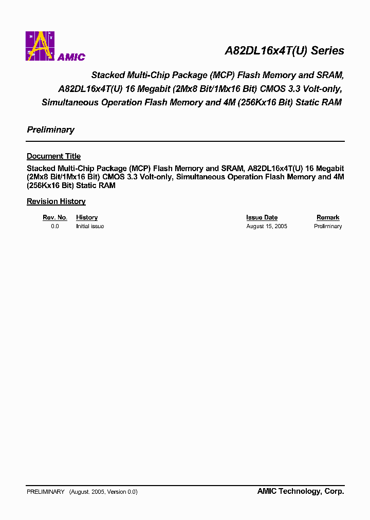 A82DL16X4T_1913225.PDF Datasheet