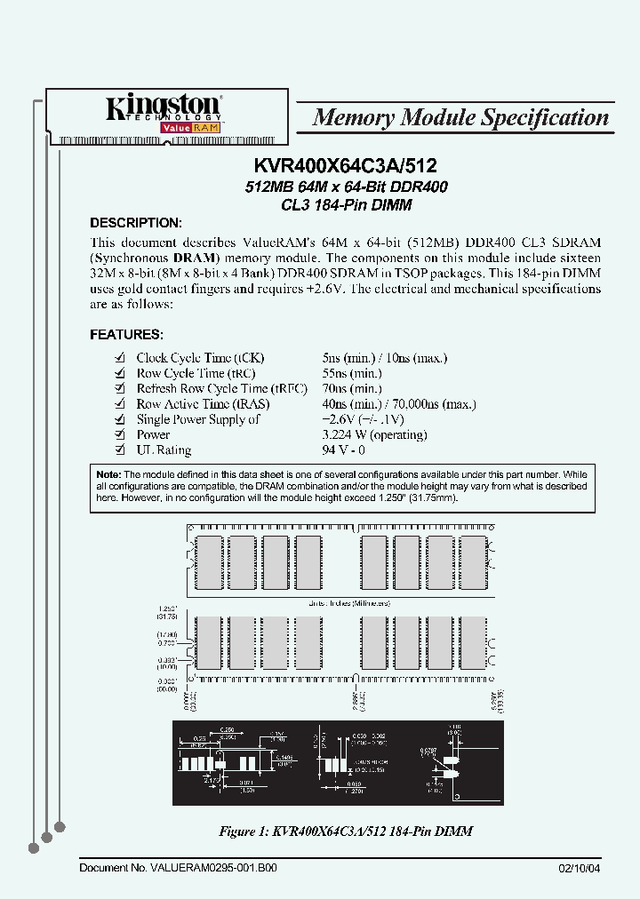 KVR400X64C3A_1946340.PDF Datasheet