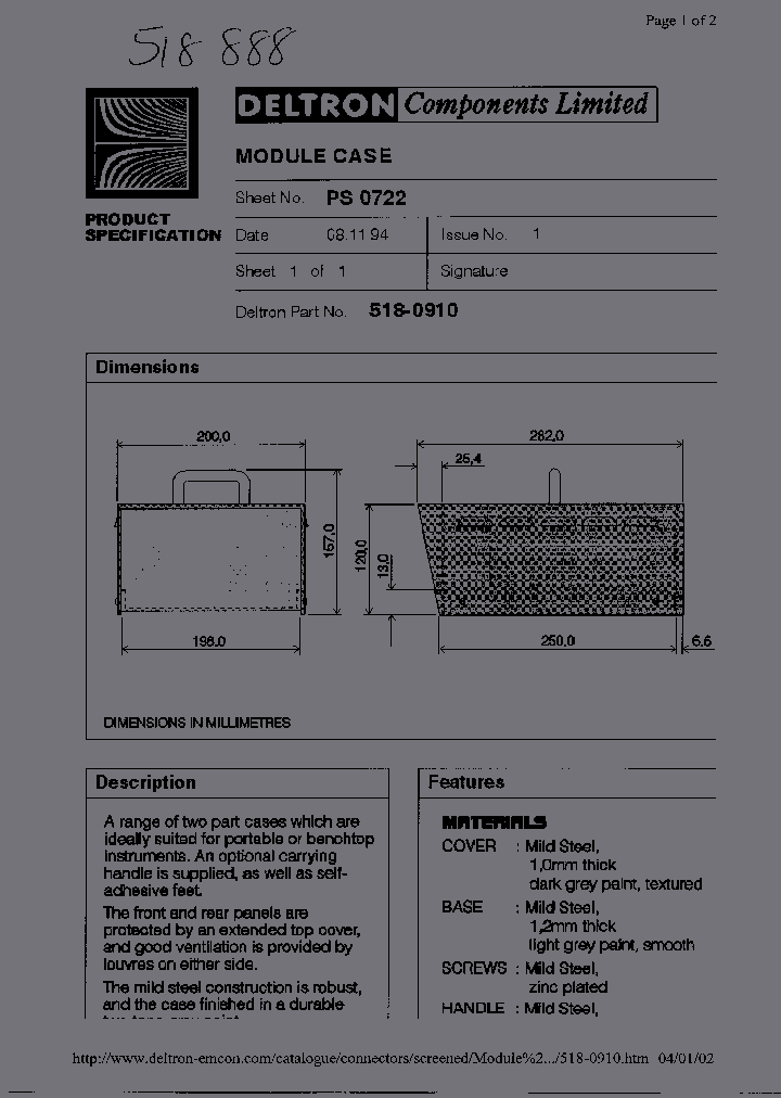 518-0910-01_1954622.PDF Datasheet
