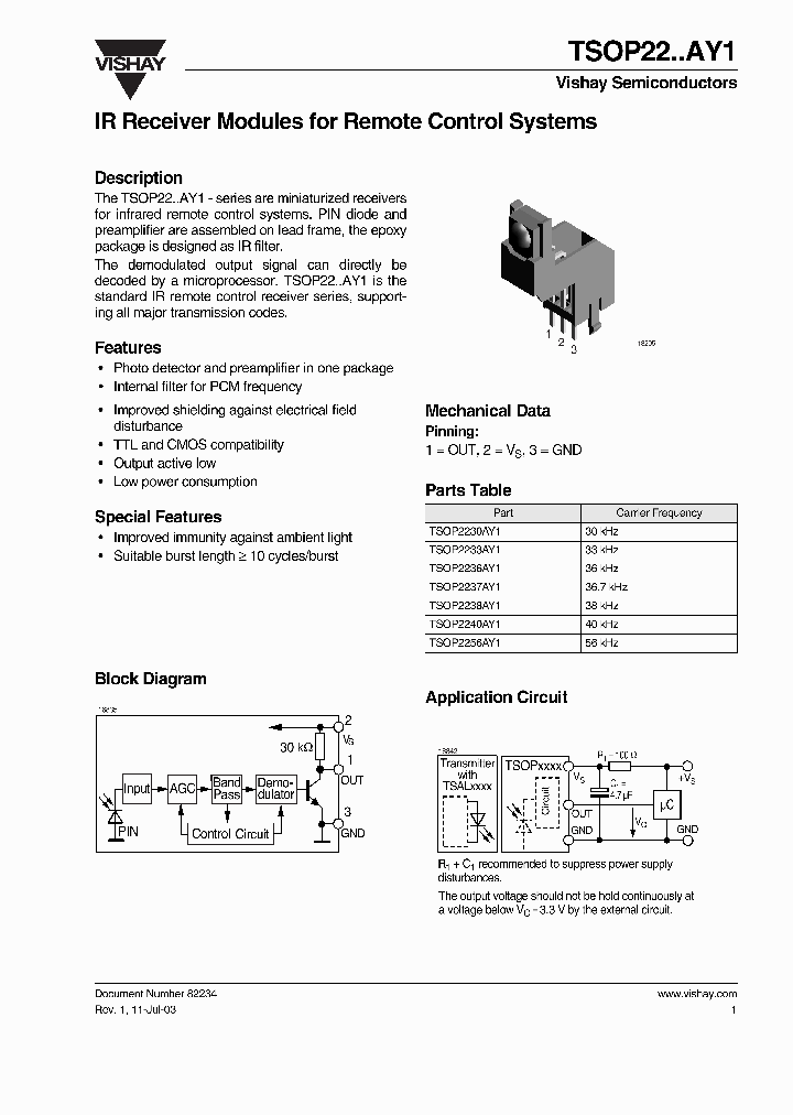 TSOP22AY1_1960013.PDF Datasheet