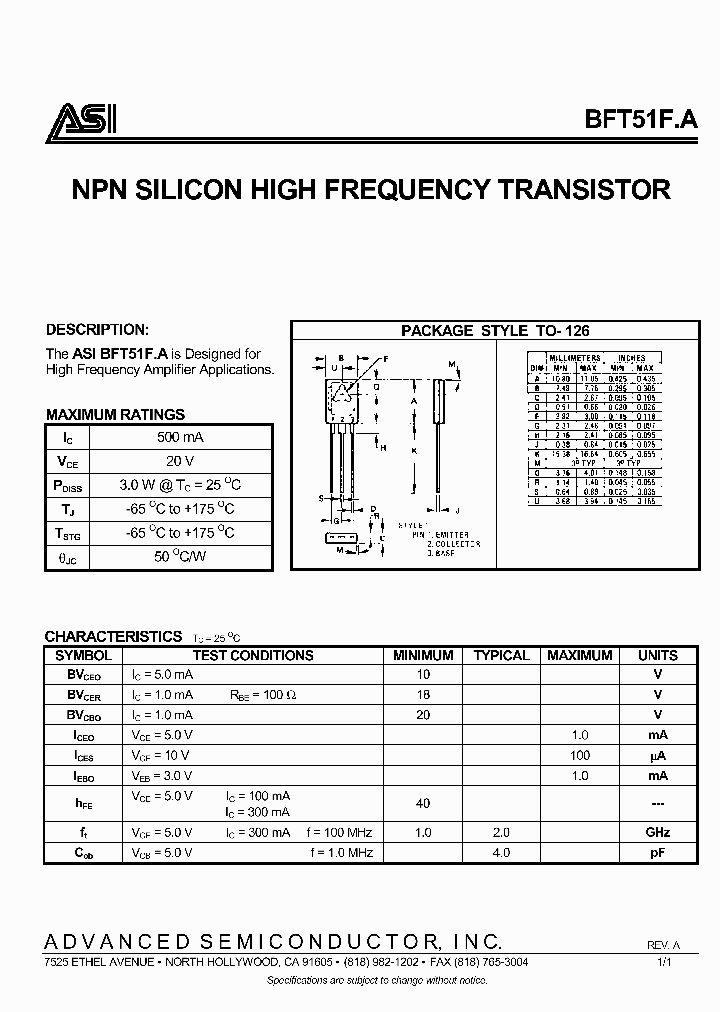 BFT51FA_1956597.PDF Datasheet