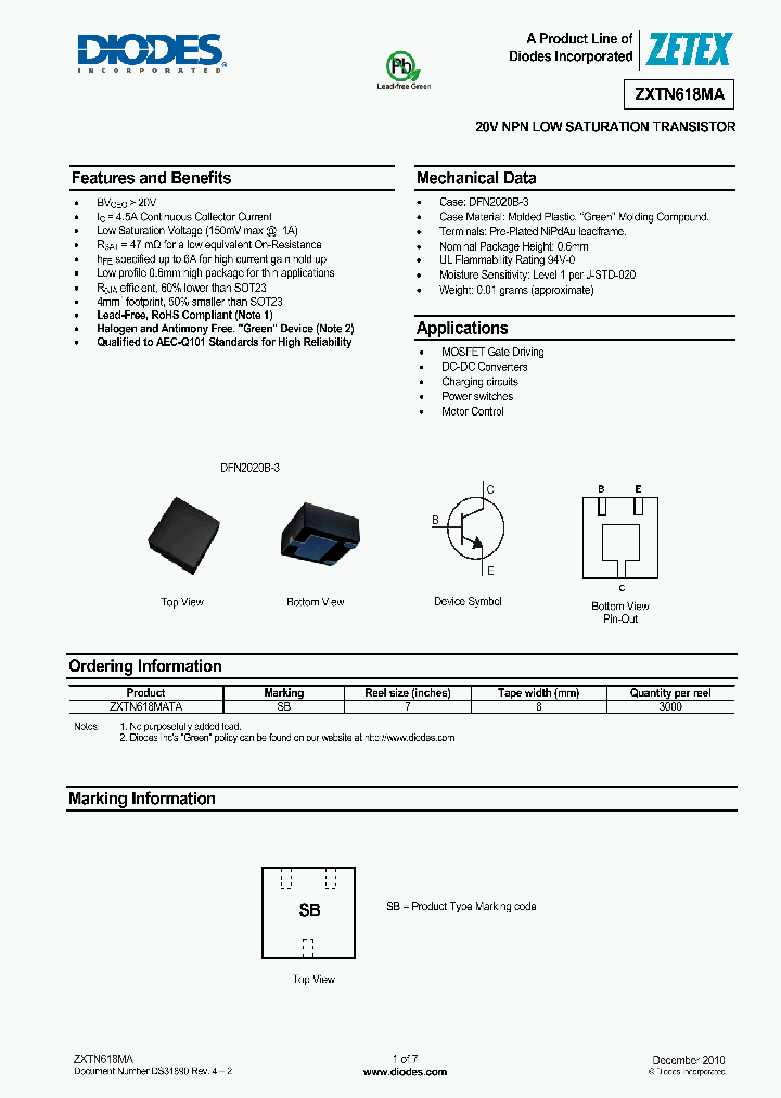 ZXTN618MA_1971875.PDF Datasheet