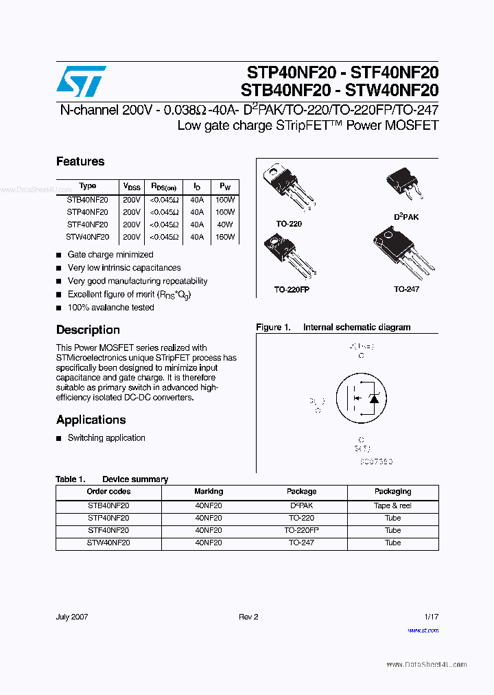 STF40NF20_1978788.PDF Datasheet