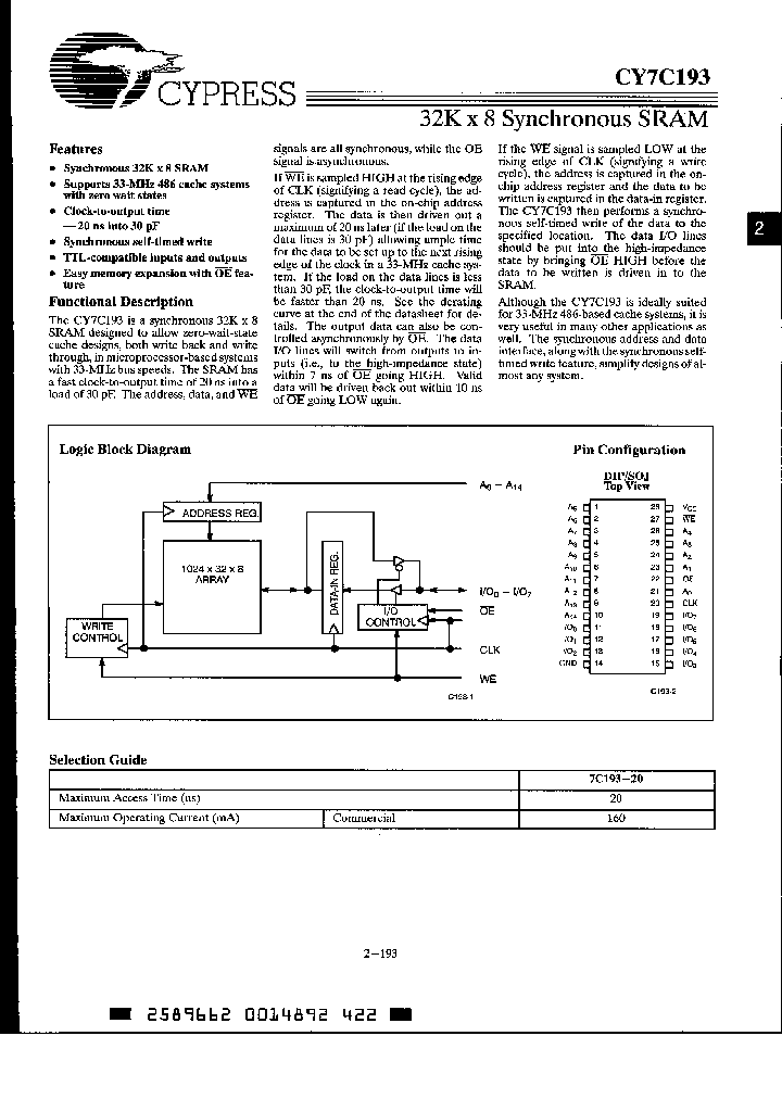 CY7C193-20PC_1982915.PDF Datasheet