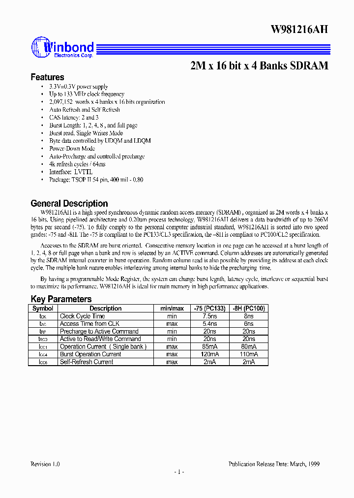 W981216AH-8H_1988970.PDF Datasheet