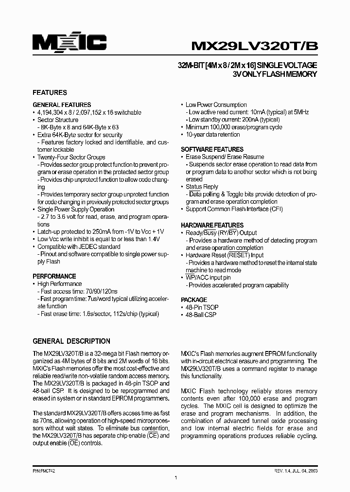 MX29LV320BXBI-70_1998687.PDF Datasheet