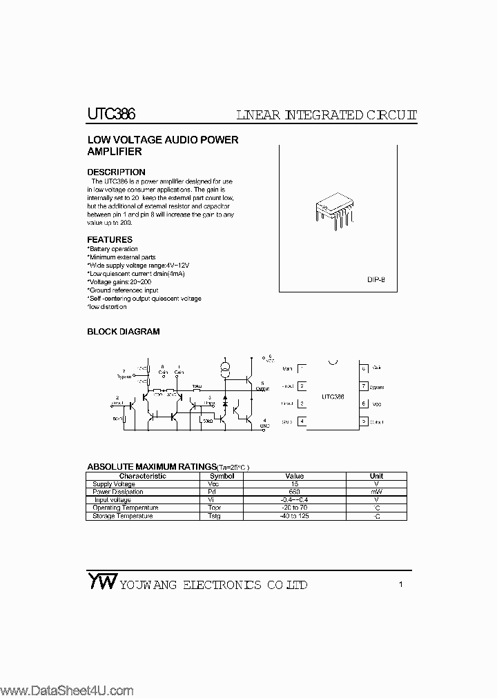 UTC386_1999057.PDF Datasheet