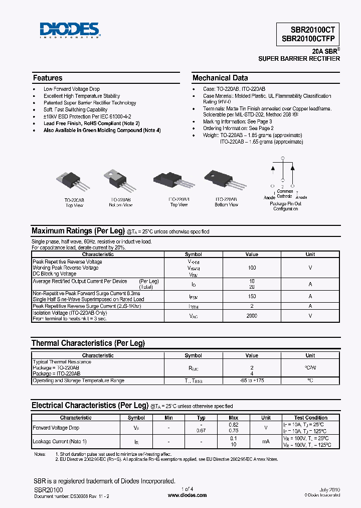 SBR20100CT-G_1999446.PDF Datasheet