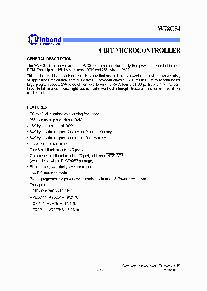 W78C54F-16_2000750.PDF Datasheet