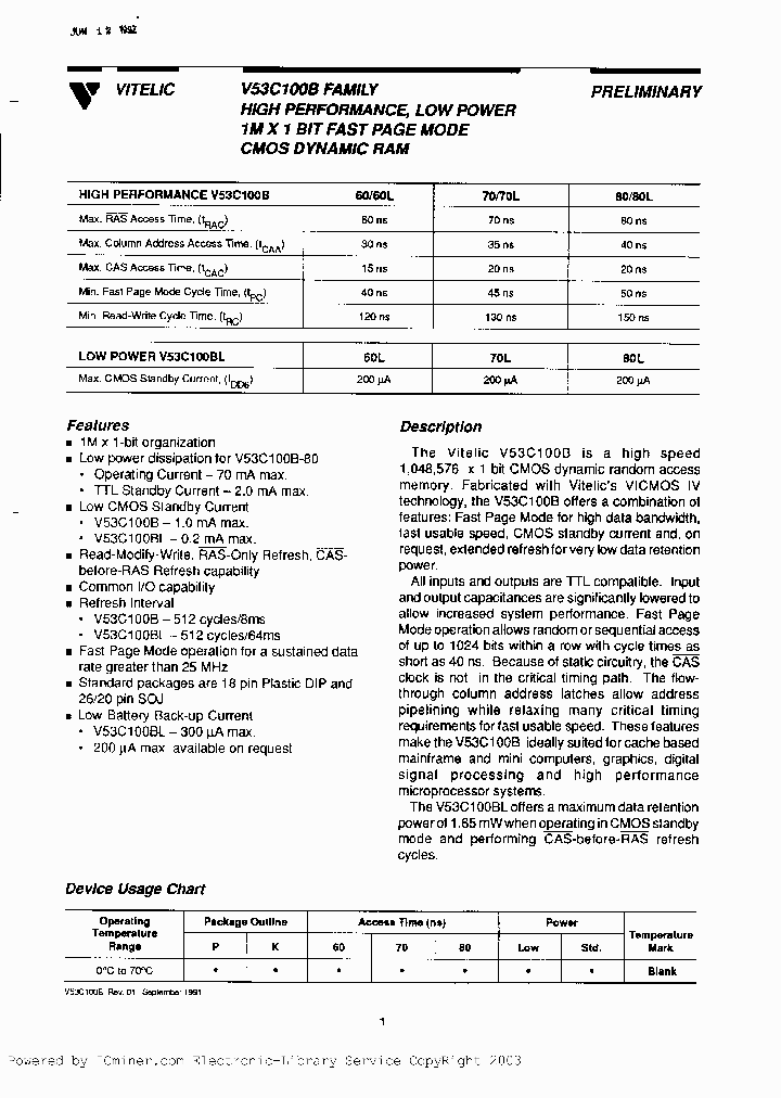 V53C100HK45L_2000960.PDF Datasheet