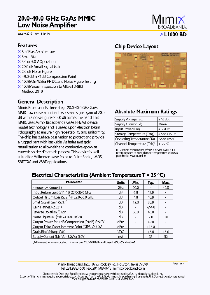 XL1000-BD_2001270.PDF Datasheet