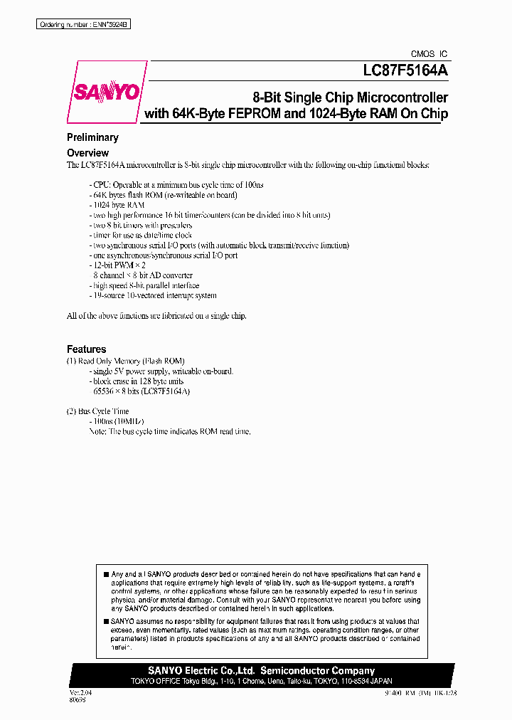 LC87F5164A_2004035.PDF Datasheet