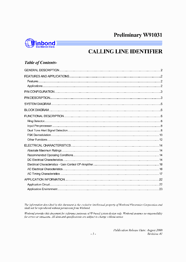 W91031S_2012001.PDF Datasheet