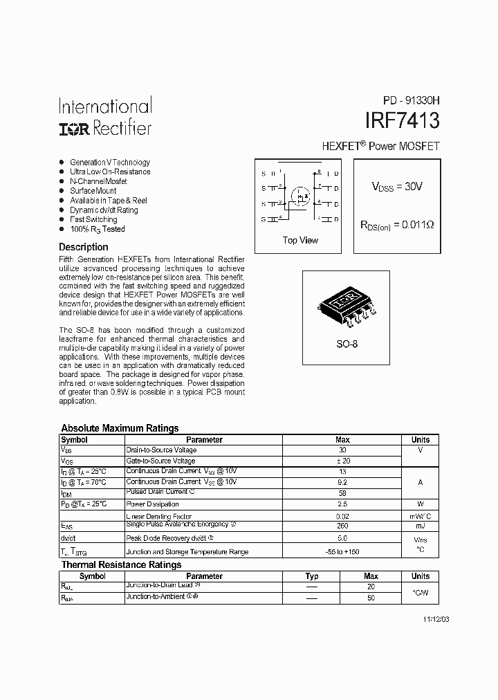 IRF7413TR_2013128.PDF Datasheet