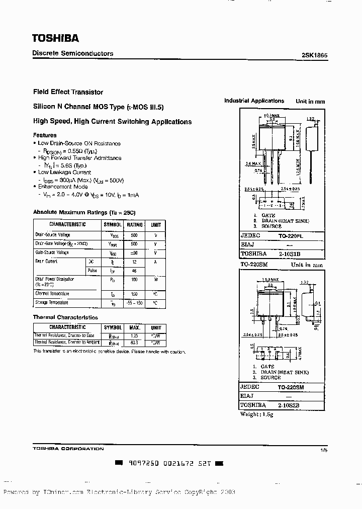 2SK1865_2013779.PDF Datasheet