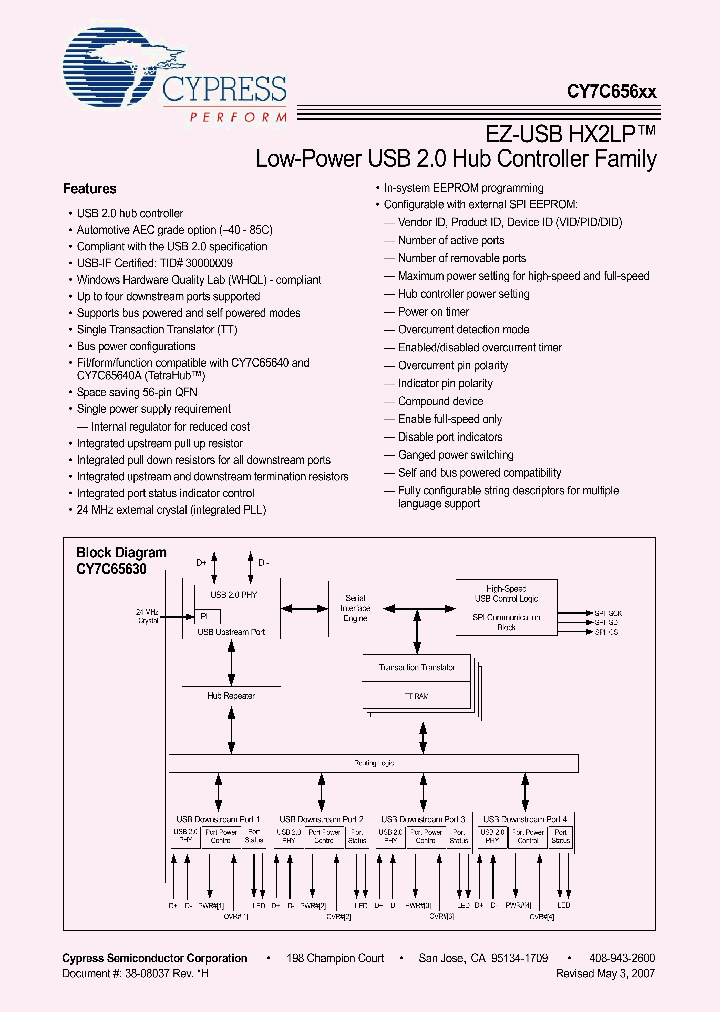 CY7C65630_2016300.PDF Datasheet