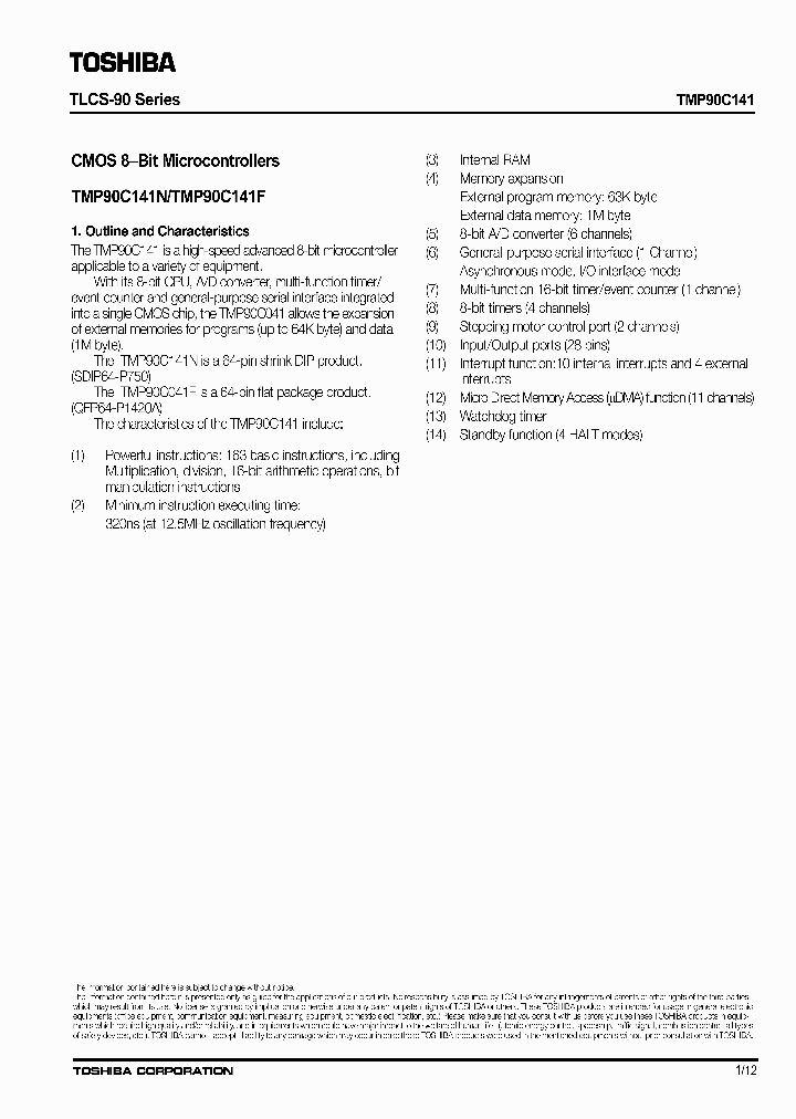 TMP90C141_2015574.PDF Datasheet