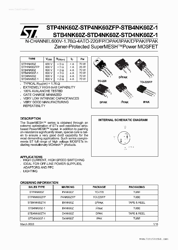 P4NK60ZFP_2018016.PDF Datasheet