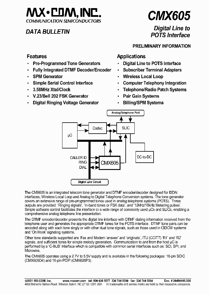 CMX605_2020379.PDF Datasheet