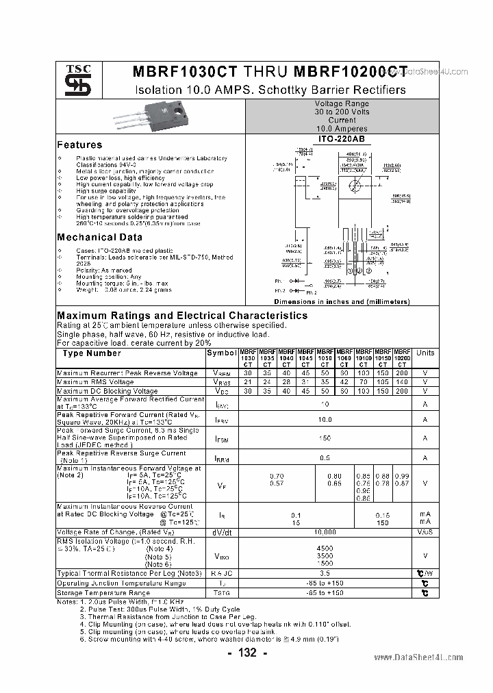 MBRF1045CT_2019709.PDF Datasheet