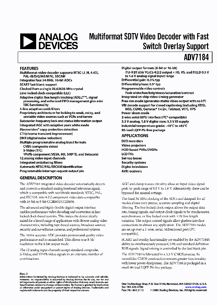 ADV7184_2021802.PDF Datasheet