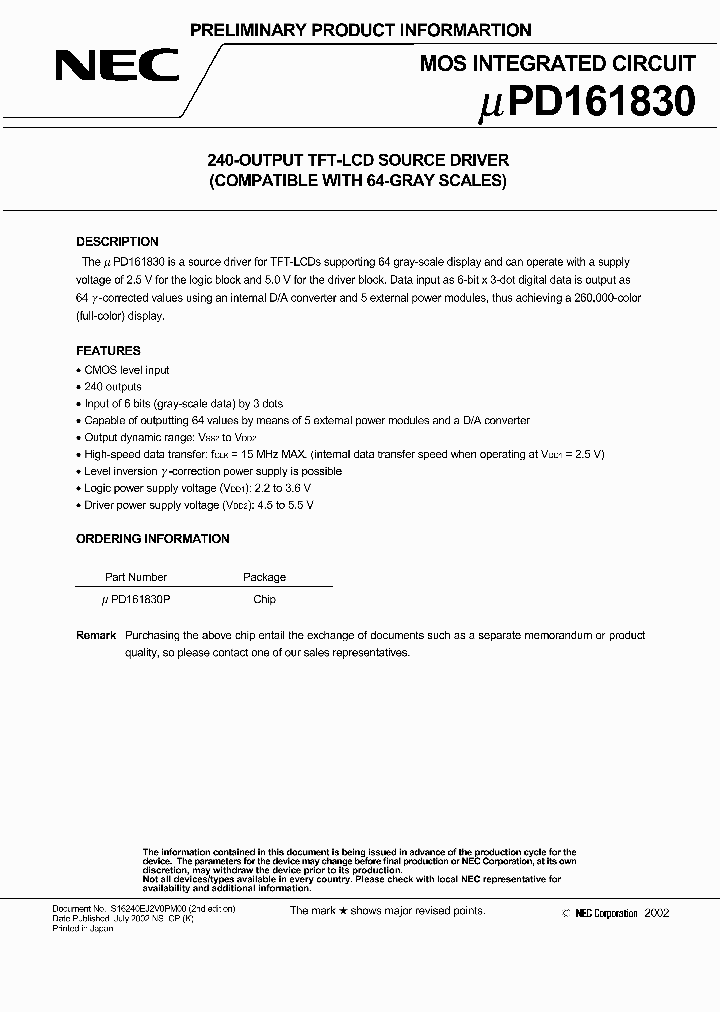 UPD161830_2028152.PDF Datasheet