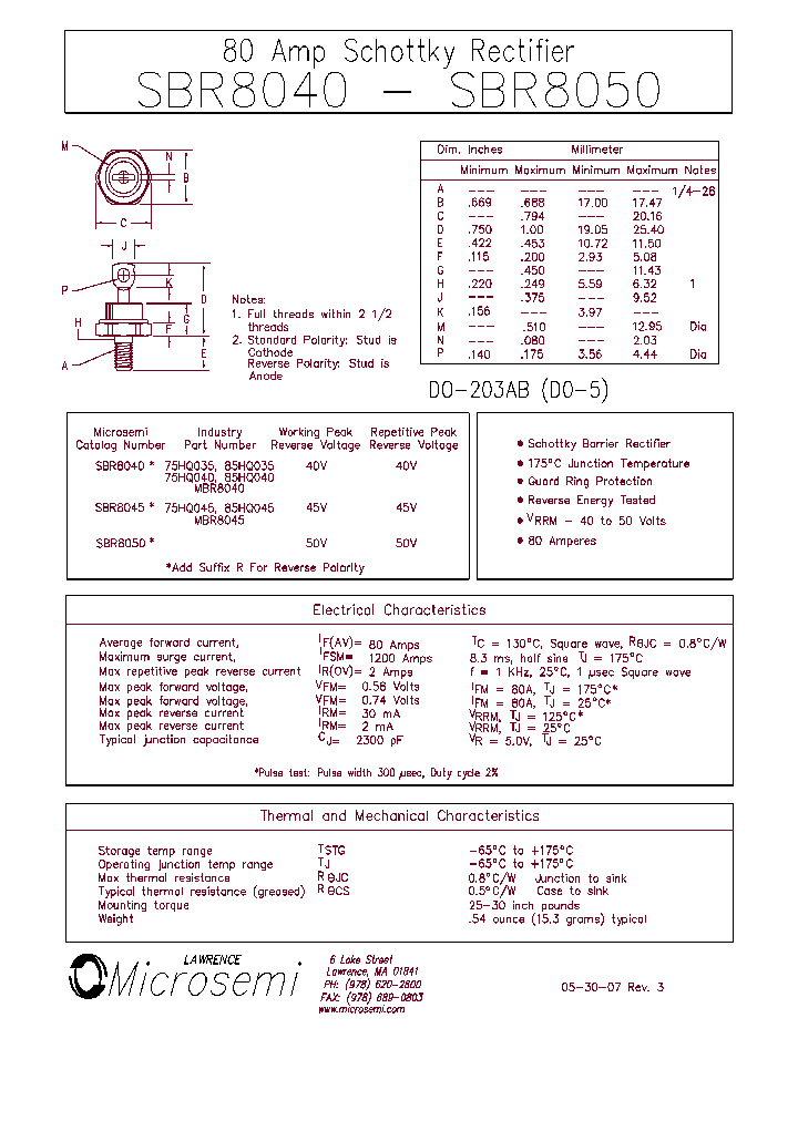 SBR8040R_2029966.PDF Datasheet