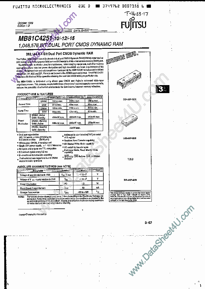 MB81C4251_2019615.PDF Datasheet