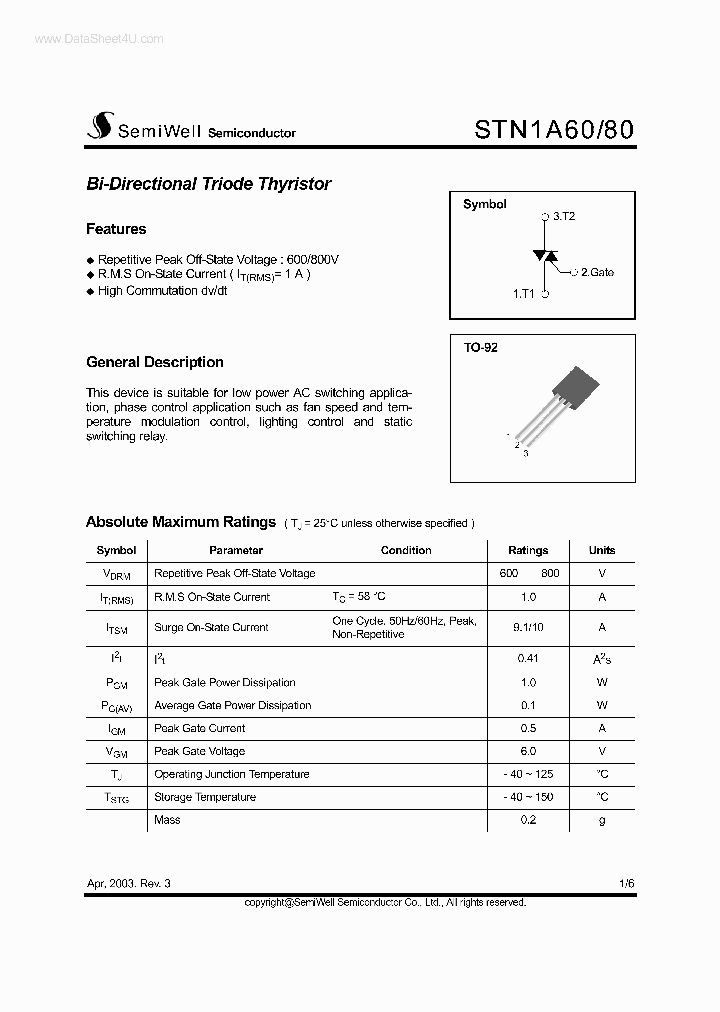 STN1A60_2037825.PDF Datasheet