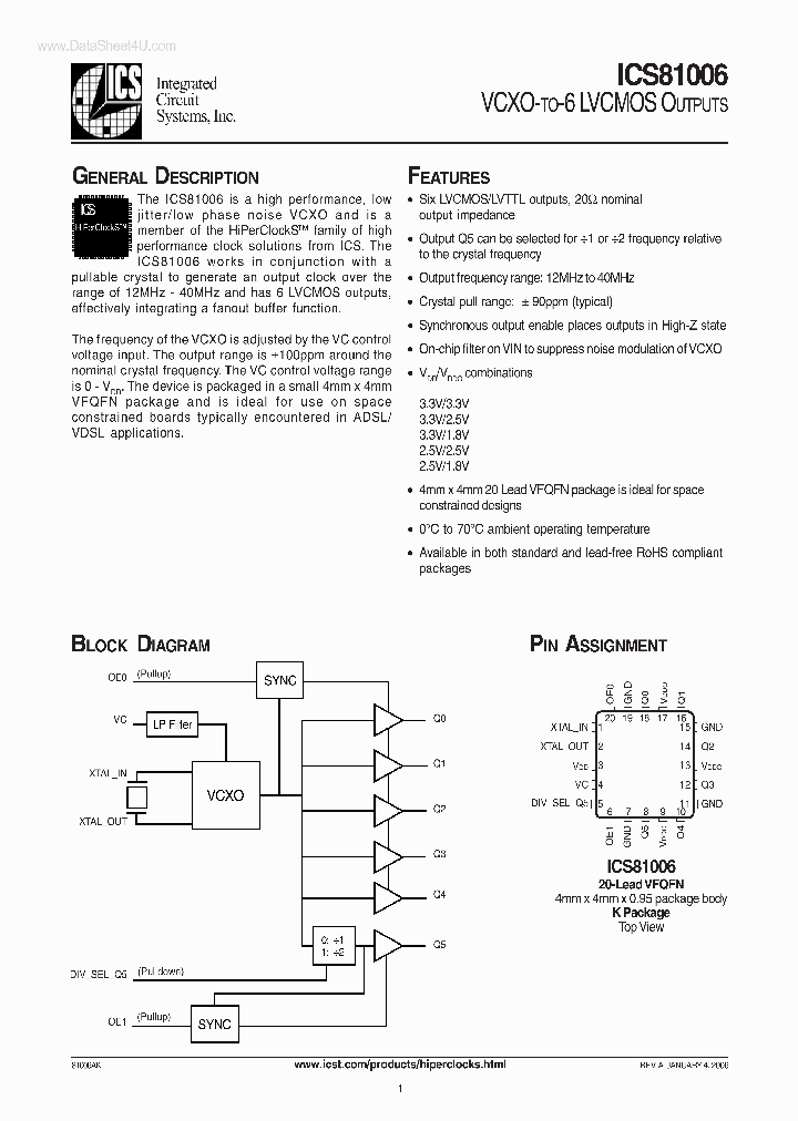 ICS81006_2052904.PDF Datasheet
