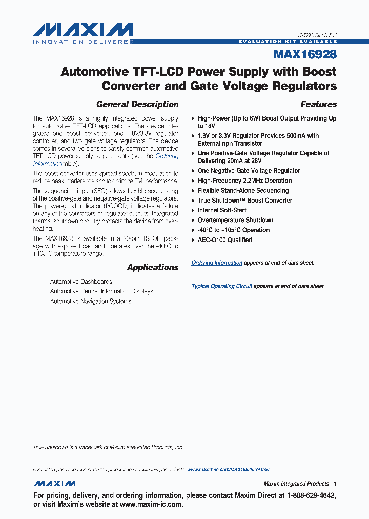 MAX16928CGUP_2054509.PDF Datasheet