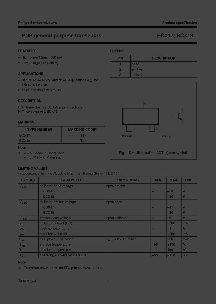BCX18TR_2071359.PDF Datasheet