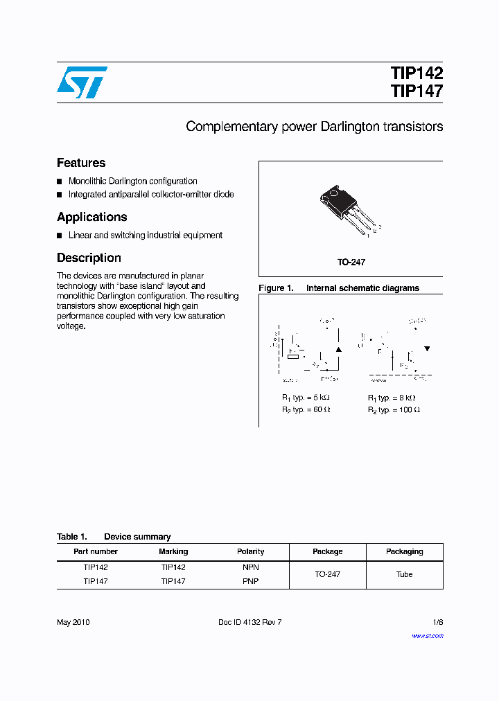 TIP142_2084276.PDF Datasheet