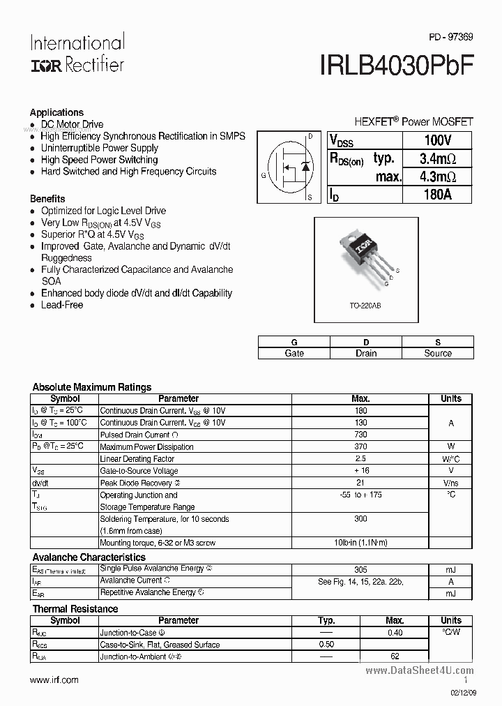 IRLB4030PBF_2108401.PDF Datasheet