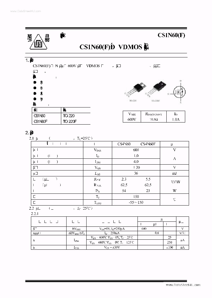 CS1N60_2124240.PDF Datasheet