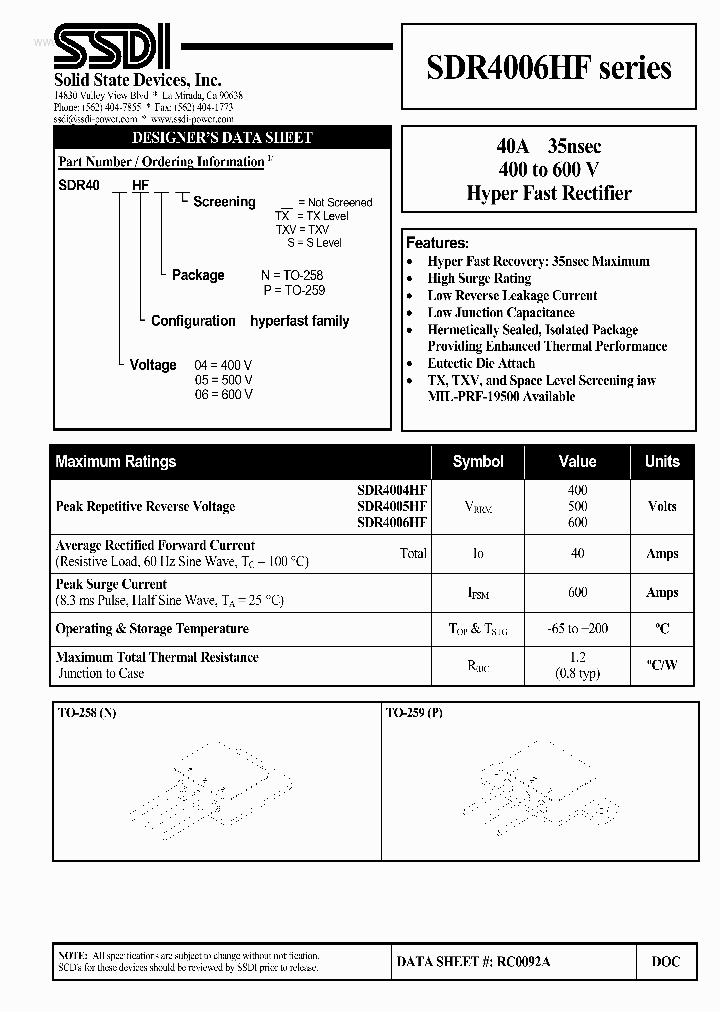 SDR4004HF_2147809.PDF Datasheet