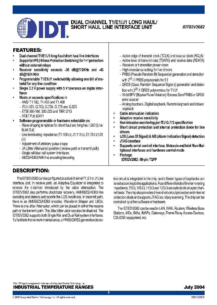 IDT82V2082PF_2151908.PDF Datasheet