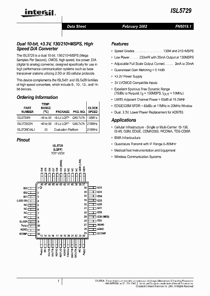 ISL5729_2167666.PDF Datasheet