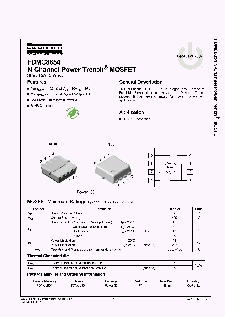 FDMC8854_2228596.PDF Datasheet