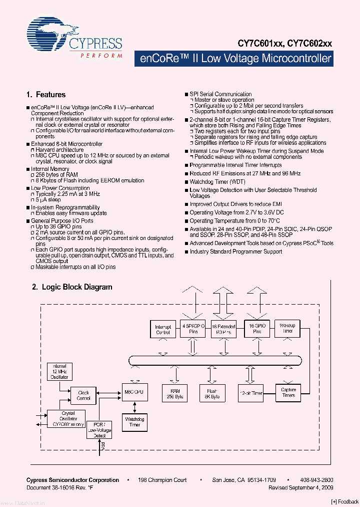 CY7C601XX_2231102.PDF Datasheet