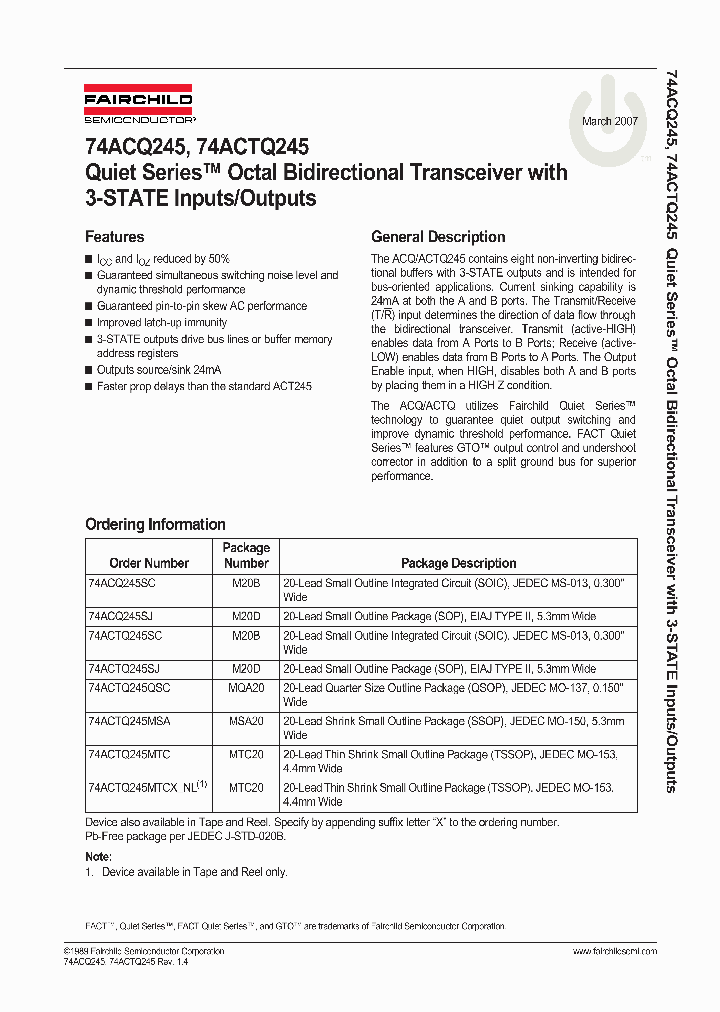 74ACTQ245MTCXNL_2254024.PDF Datasheet